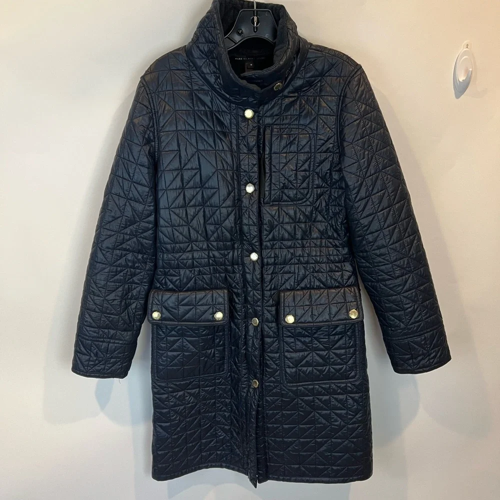 Marc by Marc Jacobs Navy Quilted Trench Coat